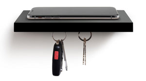 PLANK Wooden Floating Shelf with a Magnetic Underside for Mobile & Keys Storage - 2tech ltd