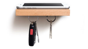 PLANK Wooden Floating Shelf with a Magnetic Underside for Mobile & Keys Storage - 2tech ltd