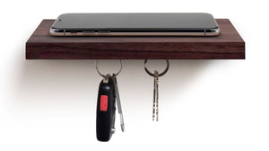 PLANK Wooden Floating Shelf with a Magnetic Underside for Mobile & Keys Storage - 2tech ltd