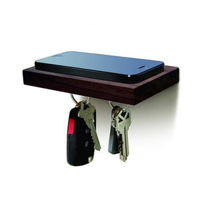 PLANK Wooden Floating Shelf with a Magnetic Underside for Mobile & Keys Storage - 2tech ltd