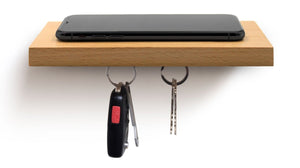 PLANK Wooden Floating Shelf with a Magnetic Underside for Mobile & Keys Storage - 2tech ltd